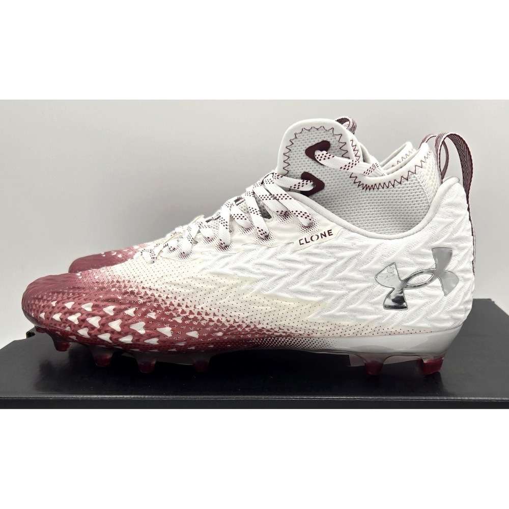 Under Armour Men's Spotlight Clone 3.0 MC Football Cleats White/Red Size 11.5 UA - Picture 3 of 6